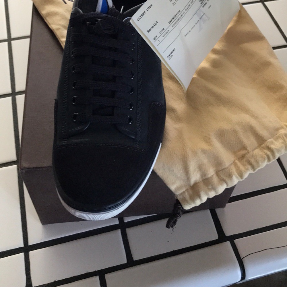 Louis Vuitton black suede dress shoe